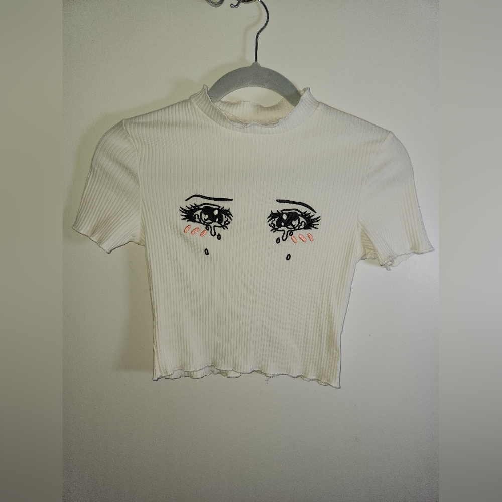 NWT Vouge Sexy Lounge Crying Eyes Crop Top Medium